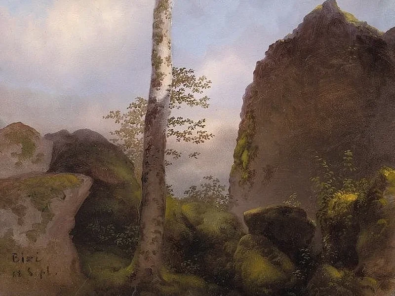 1815-Jakob Hoffmann - Albero tra le rocce